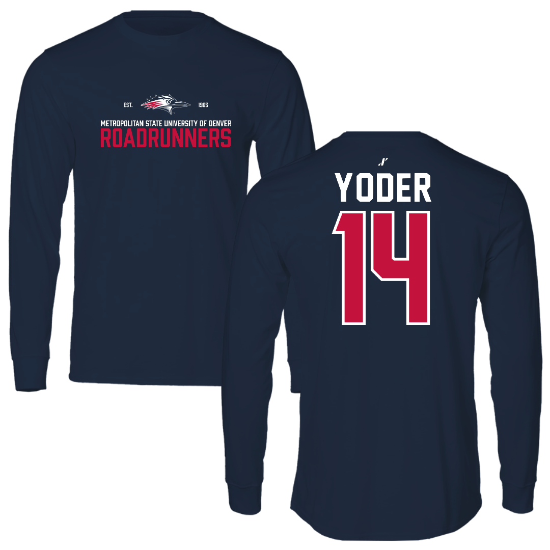 Metropolitan State University of Denver Soccer Navy General Performance Long Sleeve - #14 Monica Yoder