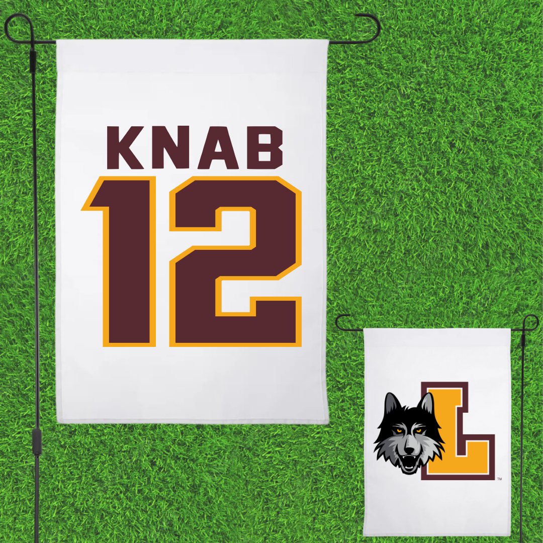 Loyola University-Chicago Soccer White Garden Flag - #12 Olivia Knab