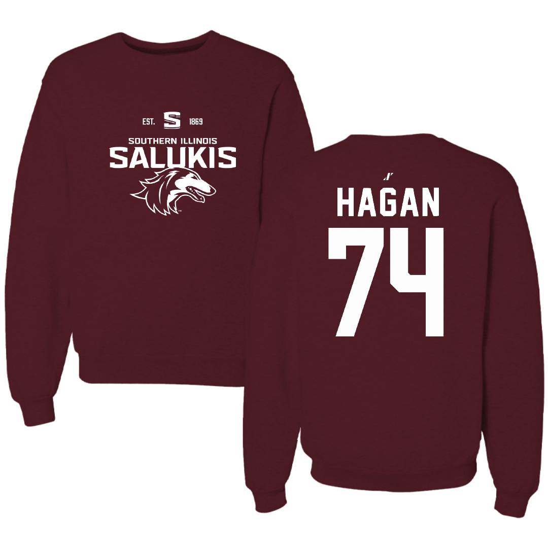 Southern Illinois University at Carbondale Football Maroon General Crewneck - #74 Harris Hagan