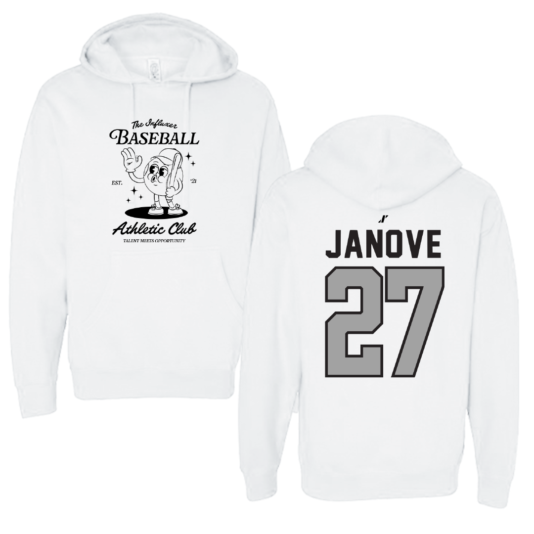 Baseball White Influxer Athletic Club Hoodie - #27 Josh Janove