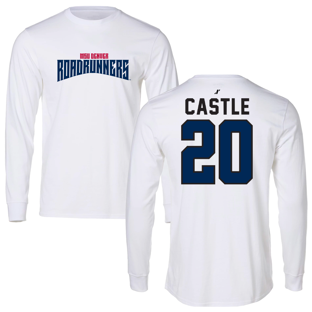 Metropolitan State University of Denver Soccer White Classic Performance Long Sleeve - #20 Ella Castle