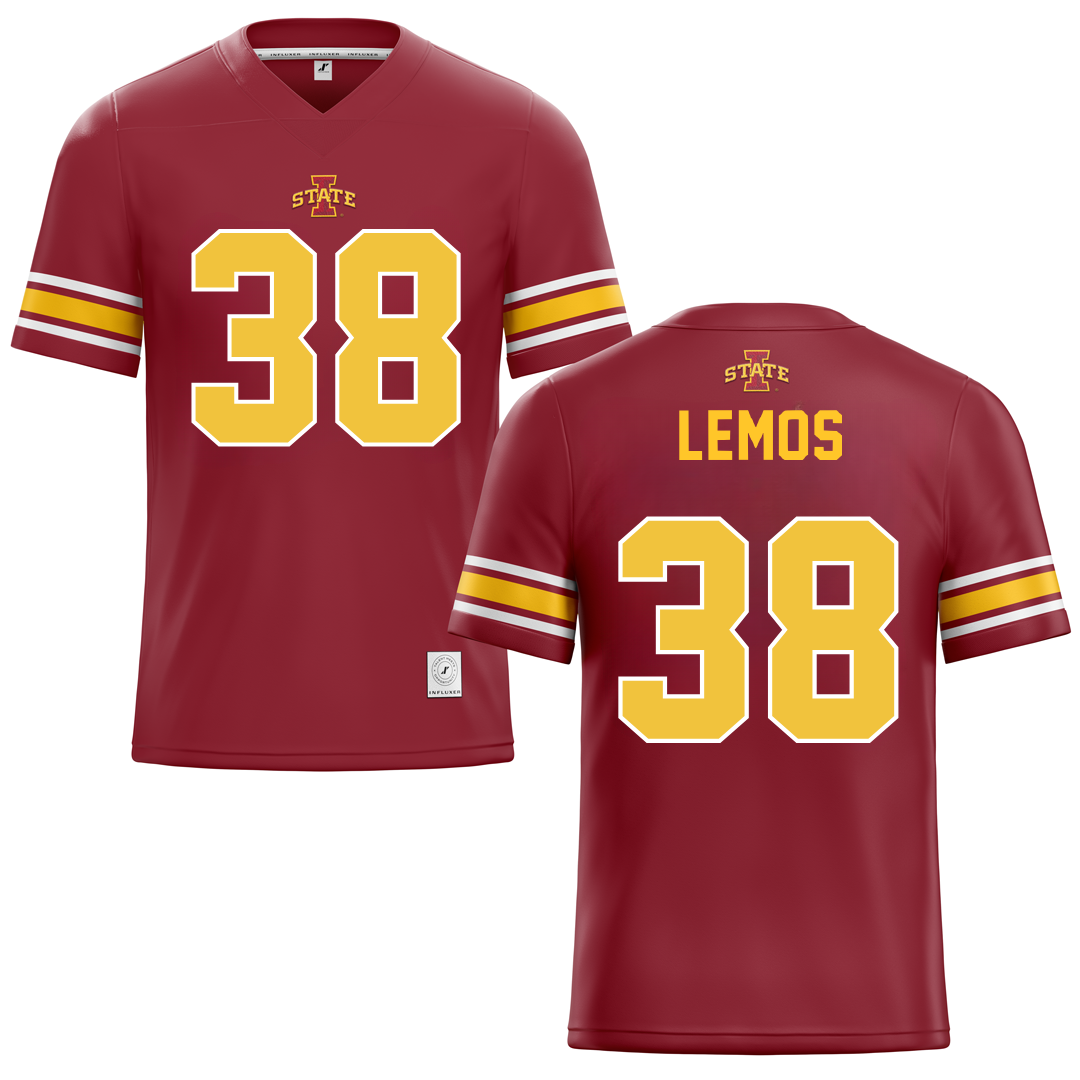 Iowa State University Red Football Jersey - #38 Eddie Lemos
