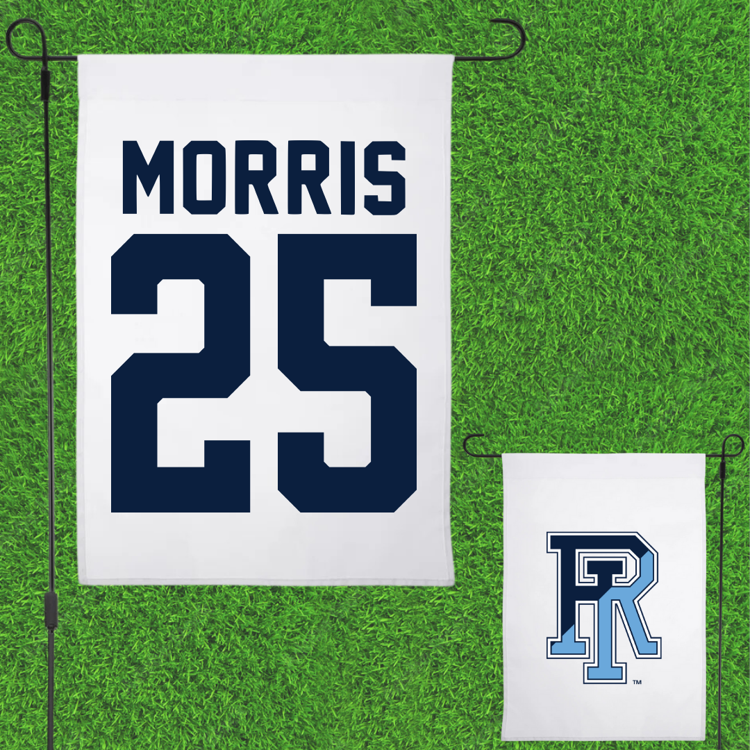 University of Rhode Island Baseball White Garden Flag - #25 Zach Morris