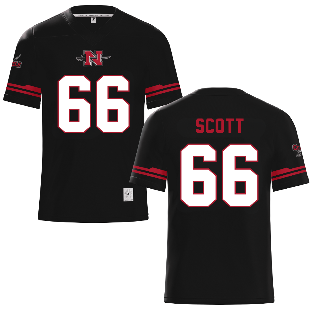 Nicholls State University Black Football Jersey - #66 Sameij Scott