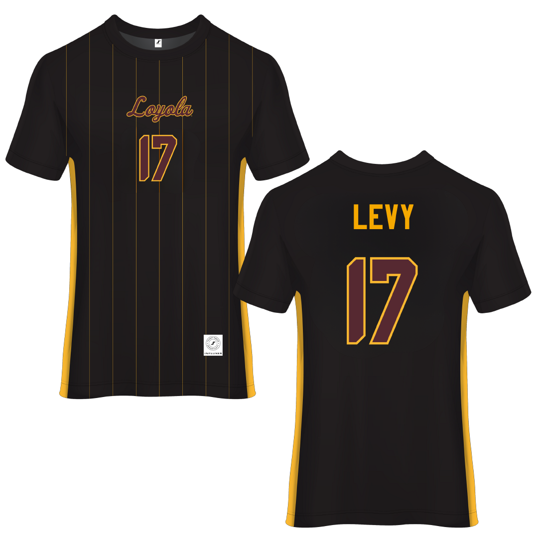 Loyola University-Chicago Black Soccer Jersey - #17 Dylan Levy