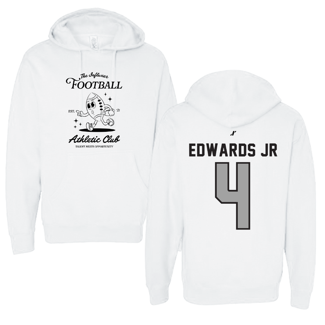 Football White Influxer Athletic Club Hoodie - #4 Alonzo Edwards Jr