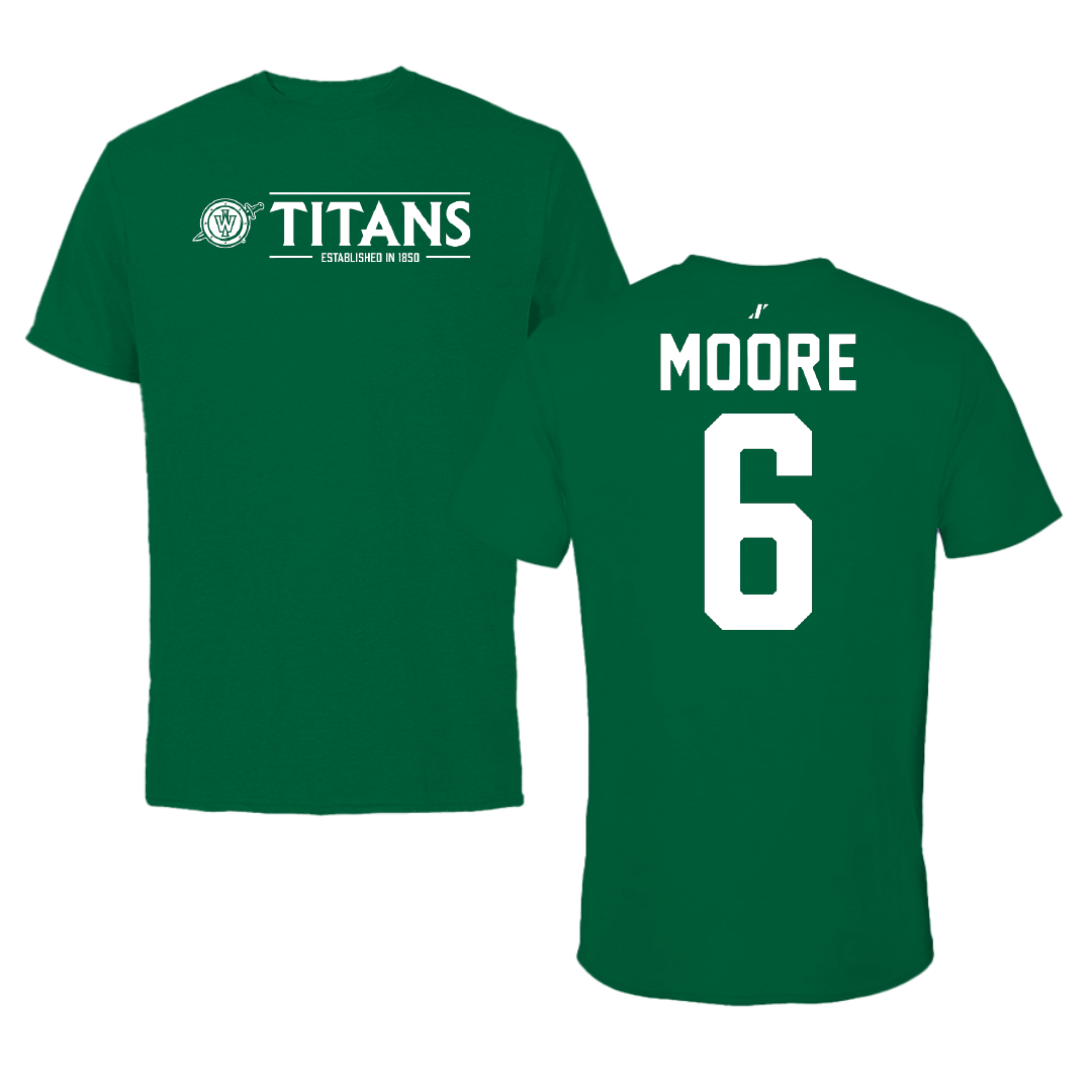 Illinois Wesleyan University Football Green General Performance Tee - #6 Tre Moore