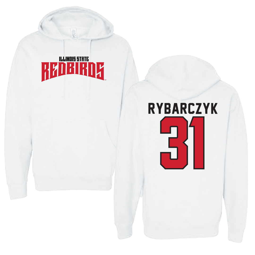 Illinois State University Baseball White Classic Hoodie - #31 Trez Rybarczyk