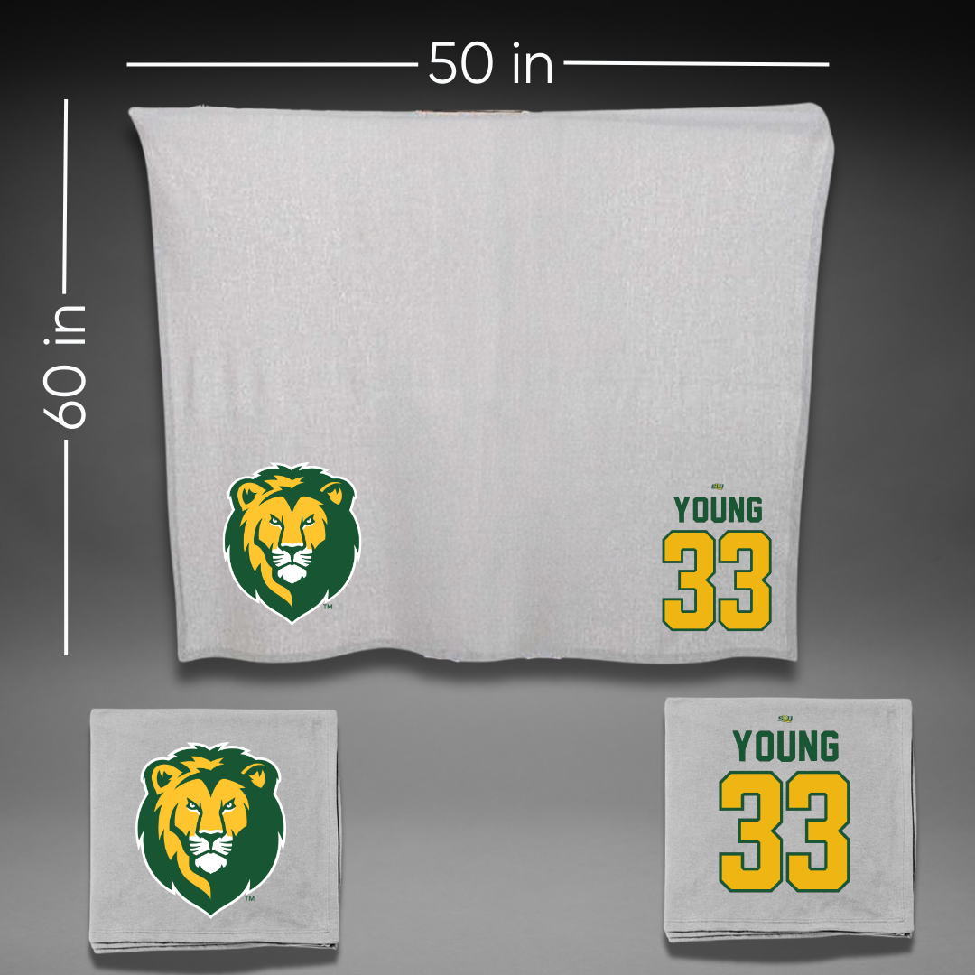 Southeastern Louisiana University Volleyball Gray Blanket - #33 Carissa Young