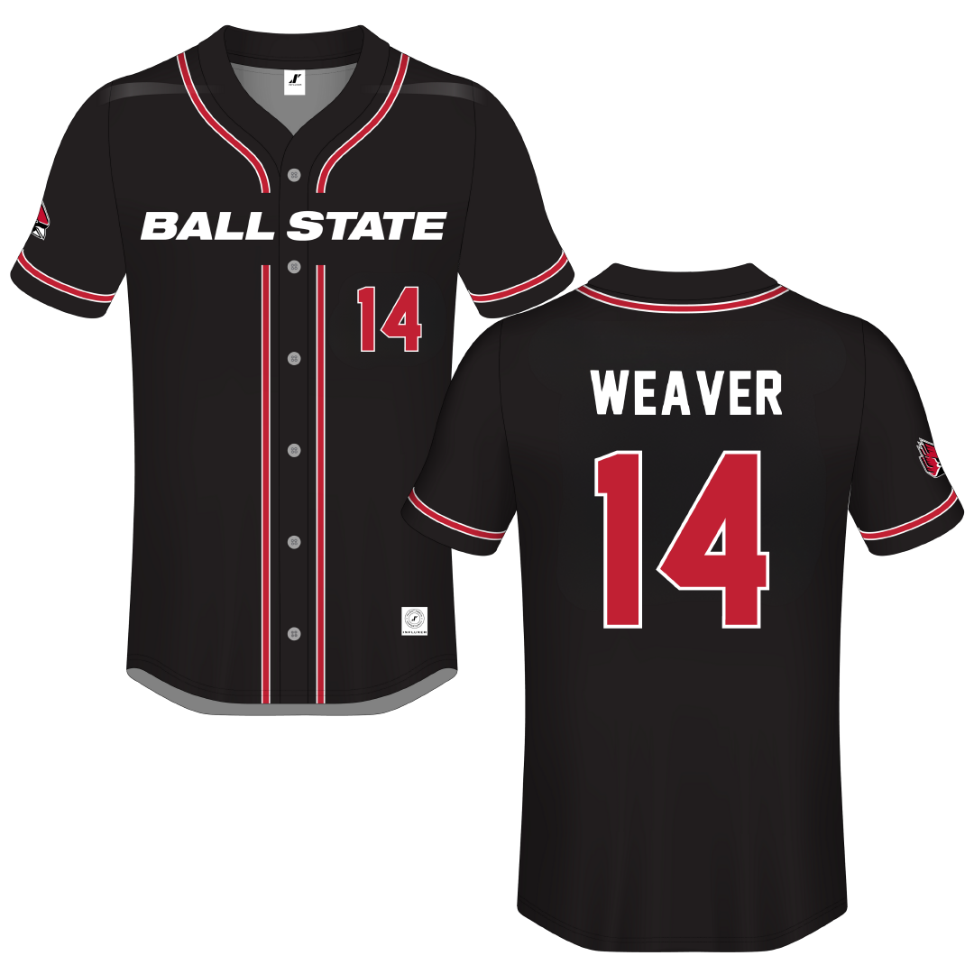 Ball State University Black Button-Down Jersey - #14 Maddie Weaver