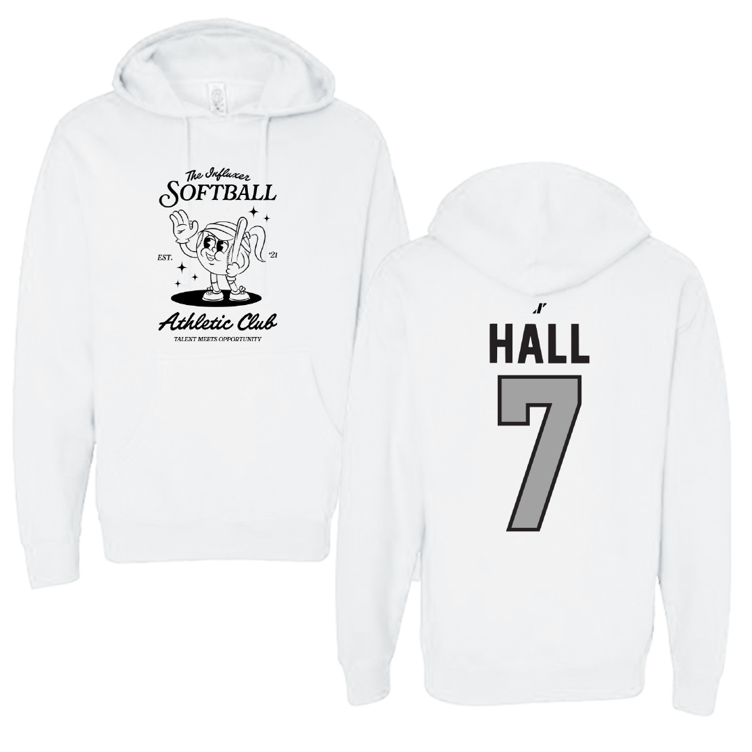 Softball White Influxer Athletic Club Hoodie - #7 Jasmine Hall