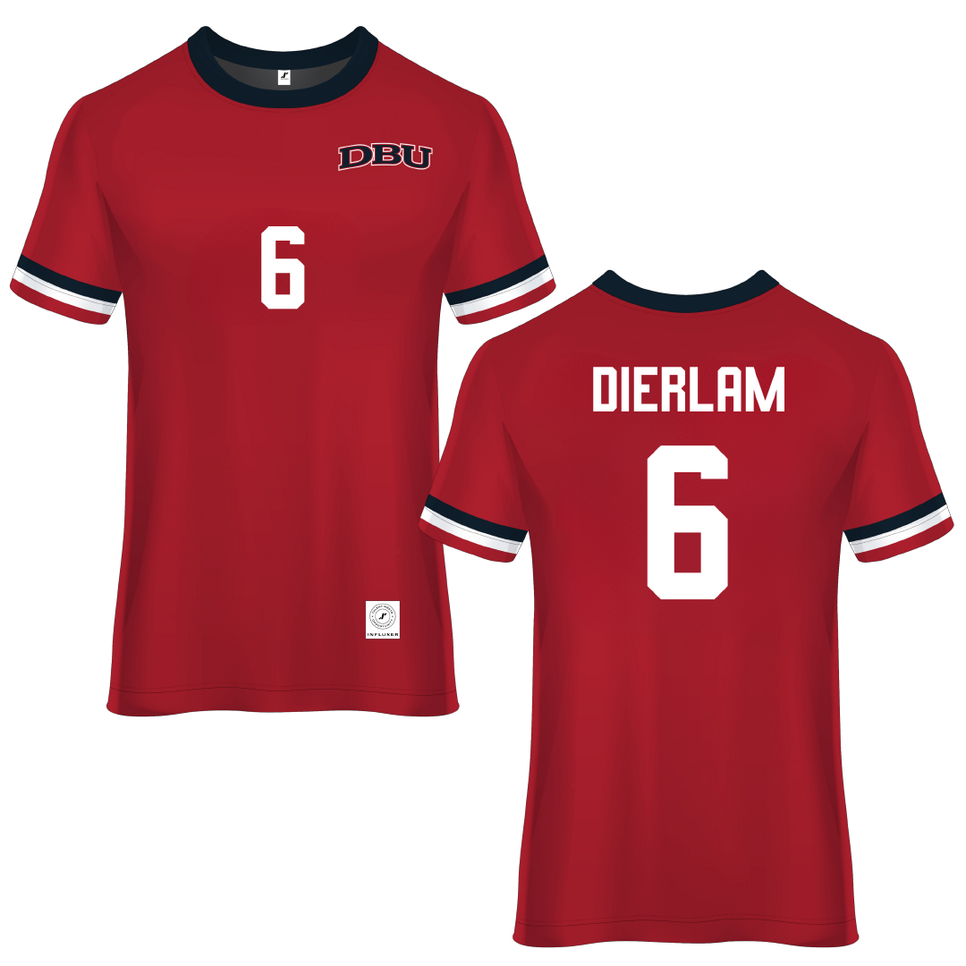 Dallas Baptist University Red Soccer Jersey - #6 Hunter Dierlam
