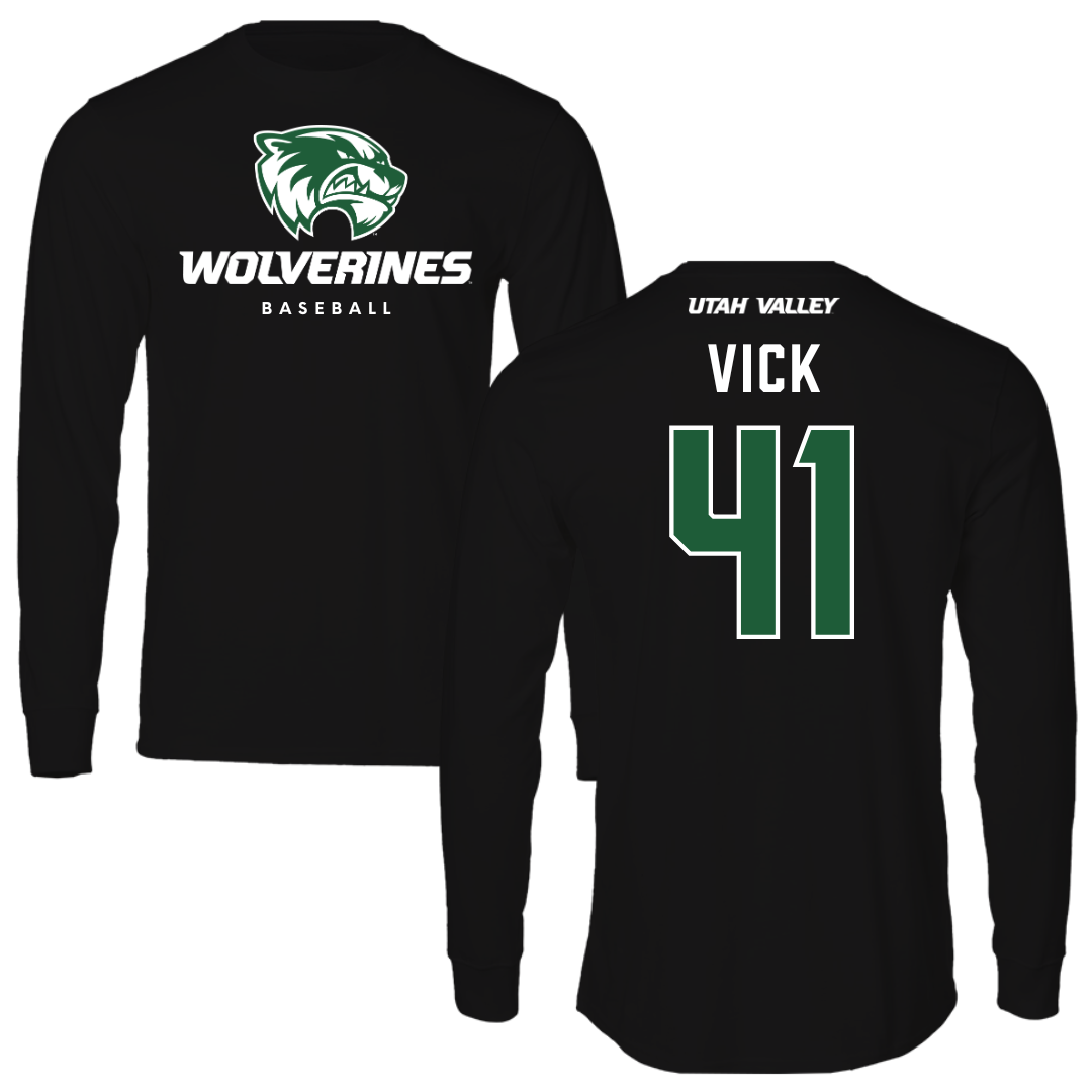 Utah Valley University Baseball Black Long Sleeve - #41 Braxton Vick