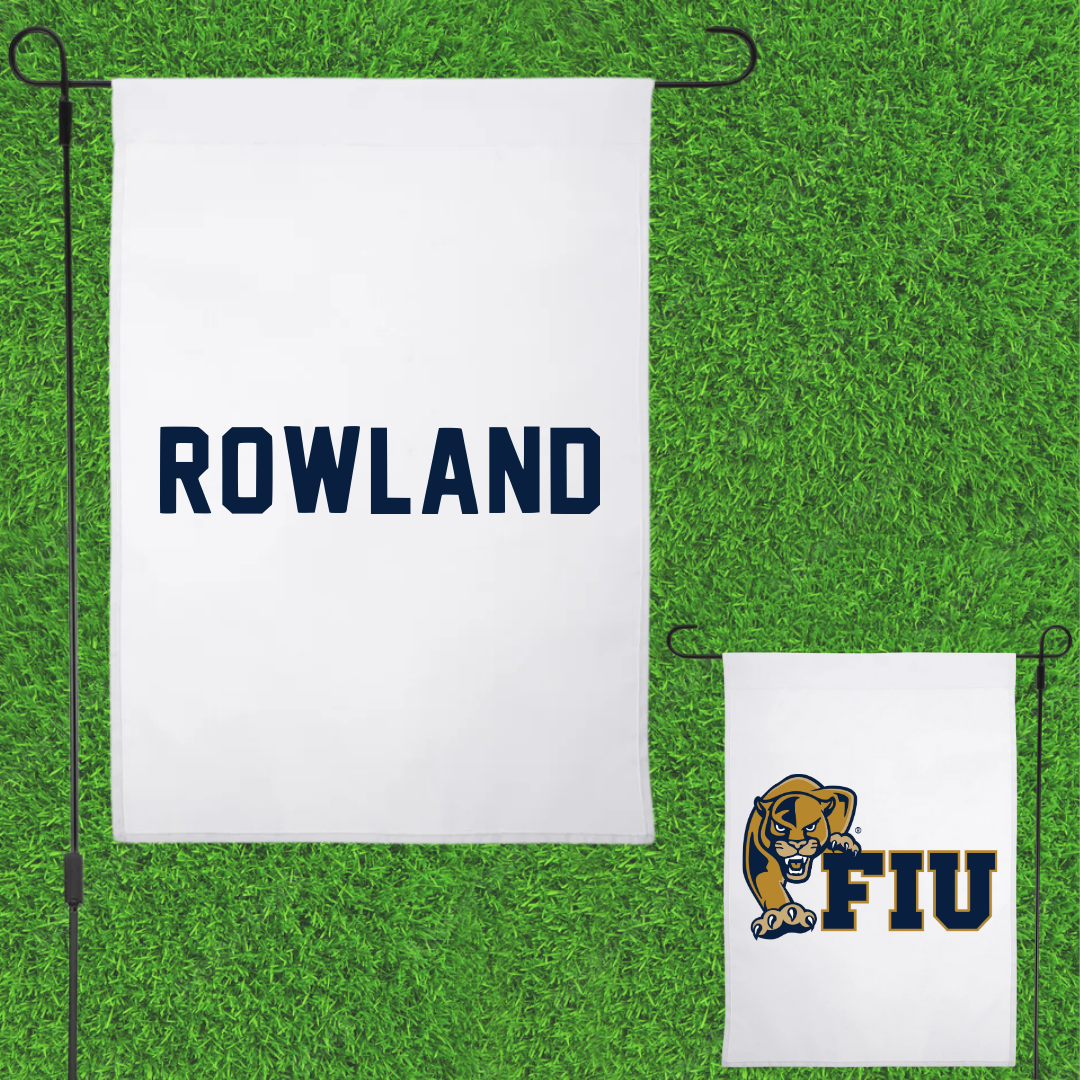 Florida International University TF and XC White Garden Flag - De’quan Rowland