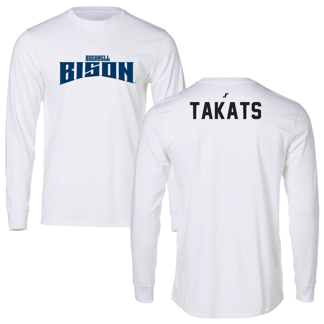 Bucknell University Wrestling White Classic Long Sleeve - Myles Takats