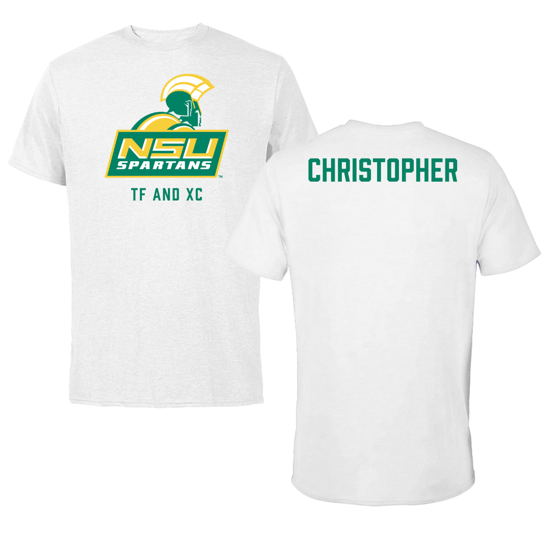 Norfolk State University TF and XC White Tee - Jahquan Christopher