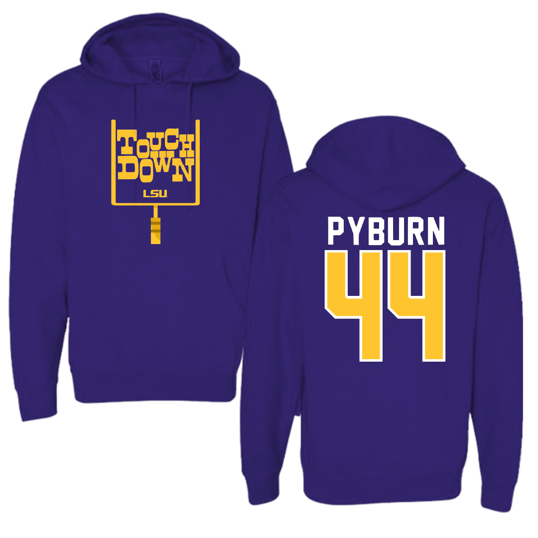 Louisiana State University Football Purple Touchdown Hoodie - #44 Jack Pyburn