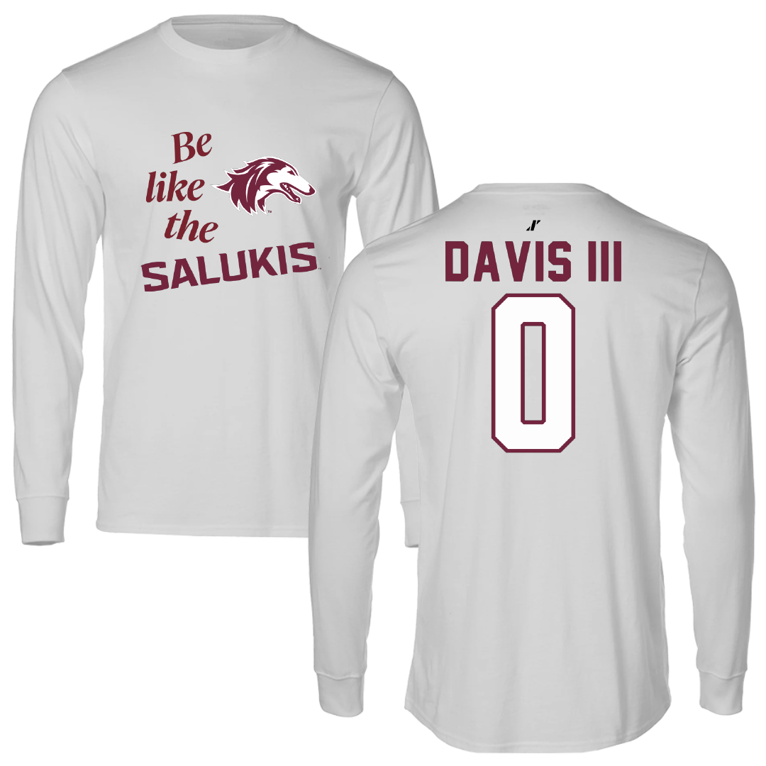 Southern Illinois University at Carbondale Football Light Gray Be Like Us Long Sleeve - #0 Vinson Davis III