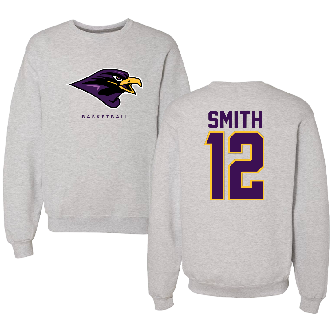 University of Montevallo Basketball Gray Crewneck - #12 Luke Smith