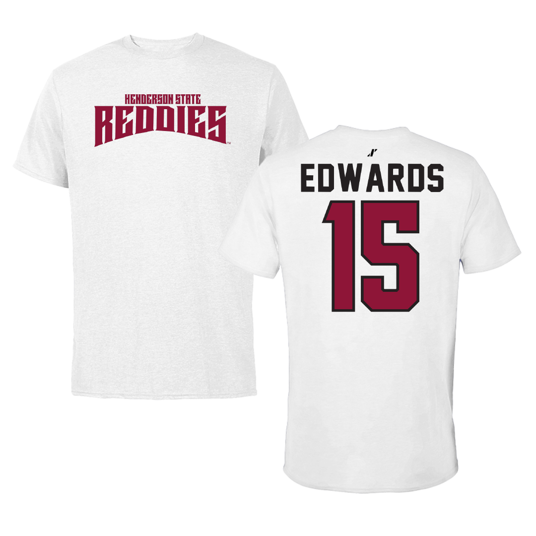 Henderson State University Football White Classic Tee - #15 Andrew Edwards