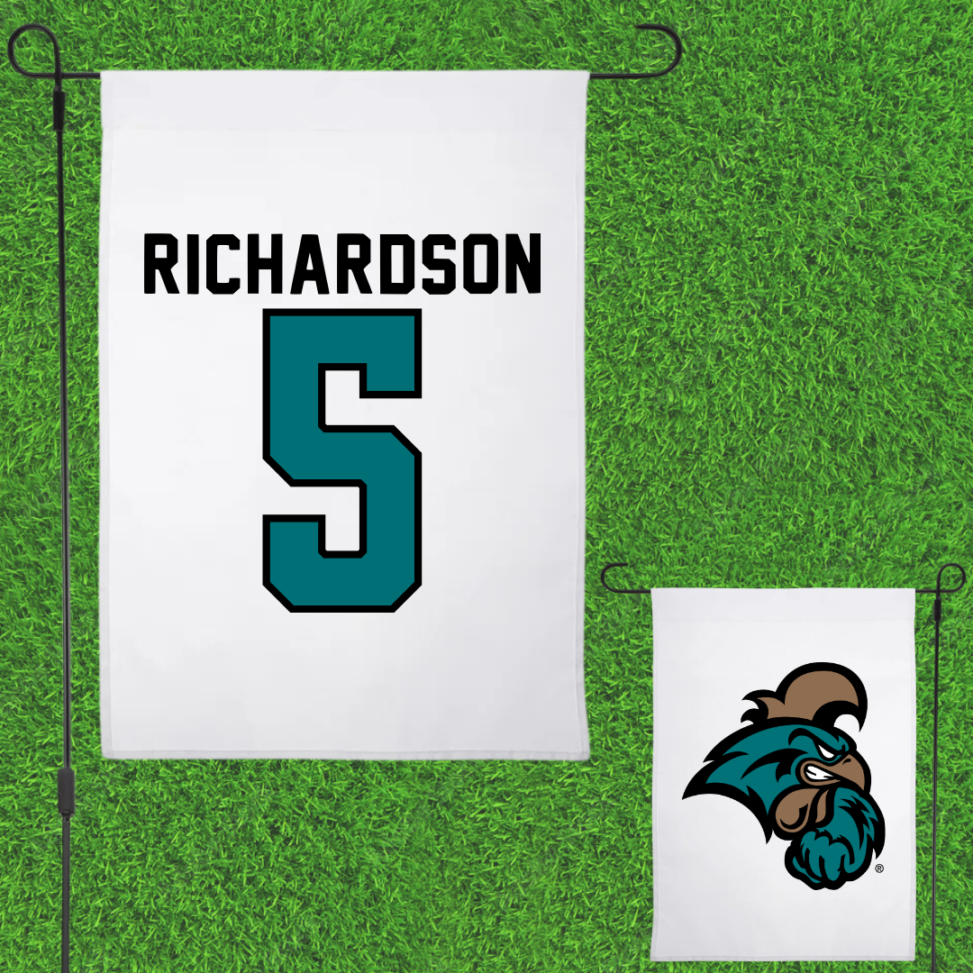 Coastal Carolina University Basketball White Garden Flag - #5 Deaja Richardson