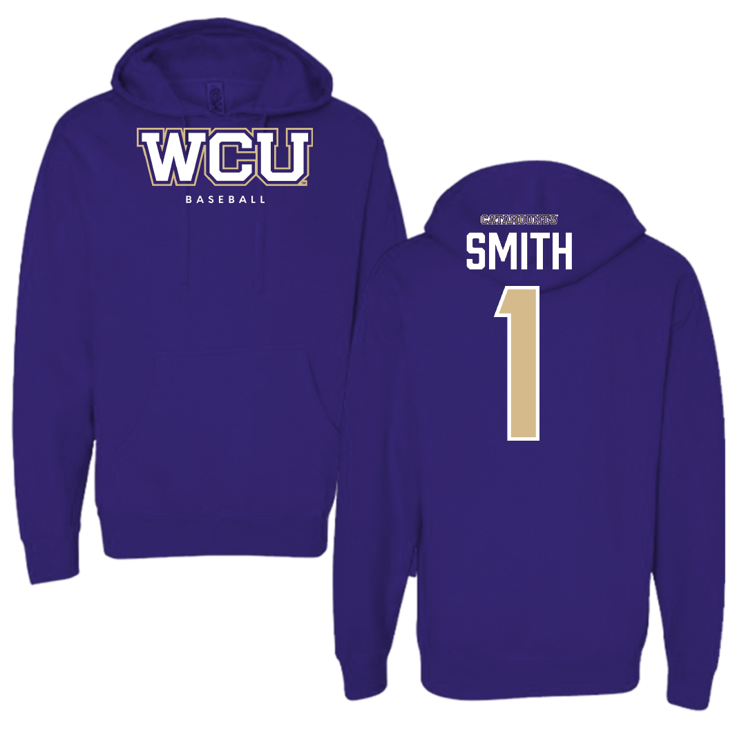 Western Carolina University Baseball Royal Purple Long Sleeve - #1 Elijah Smith