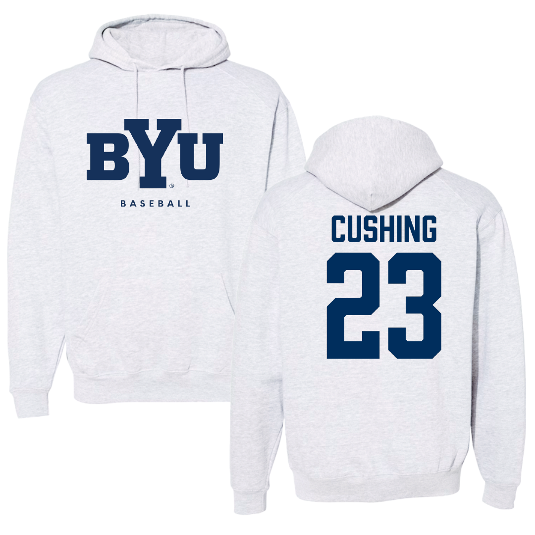 Brigham Young University Baseball Gray Hoodie - #23 Stone Cushing