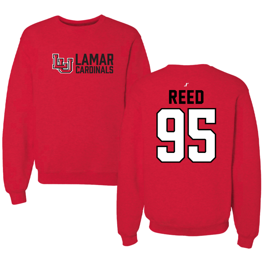 Lamar University Football Red General Crewneck - #95 Makhi Reed