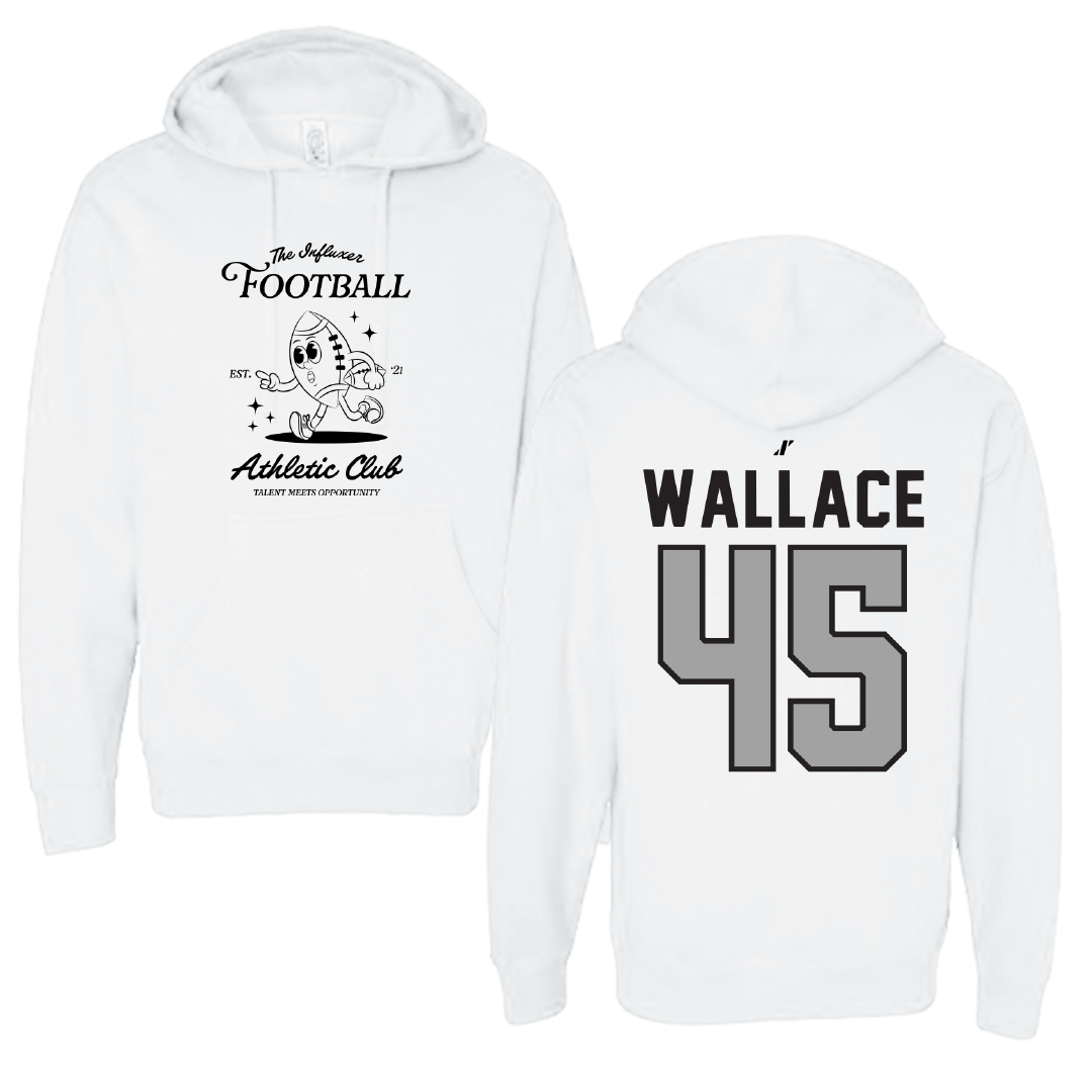 Football White Influxer Athletic Club Hoodie - #45 Justin Wallace