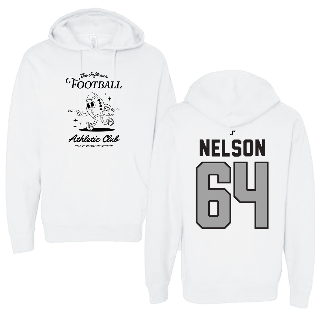 Football White Influxer Athletic Club Hoodie - #64 Joden Nelson