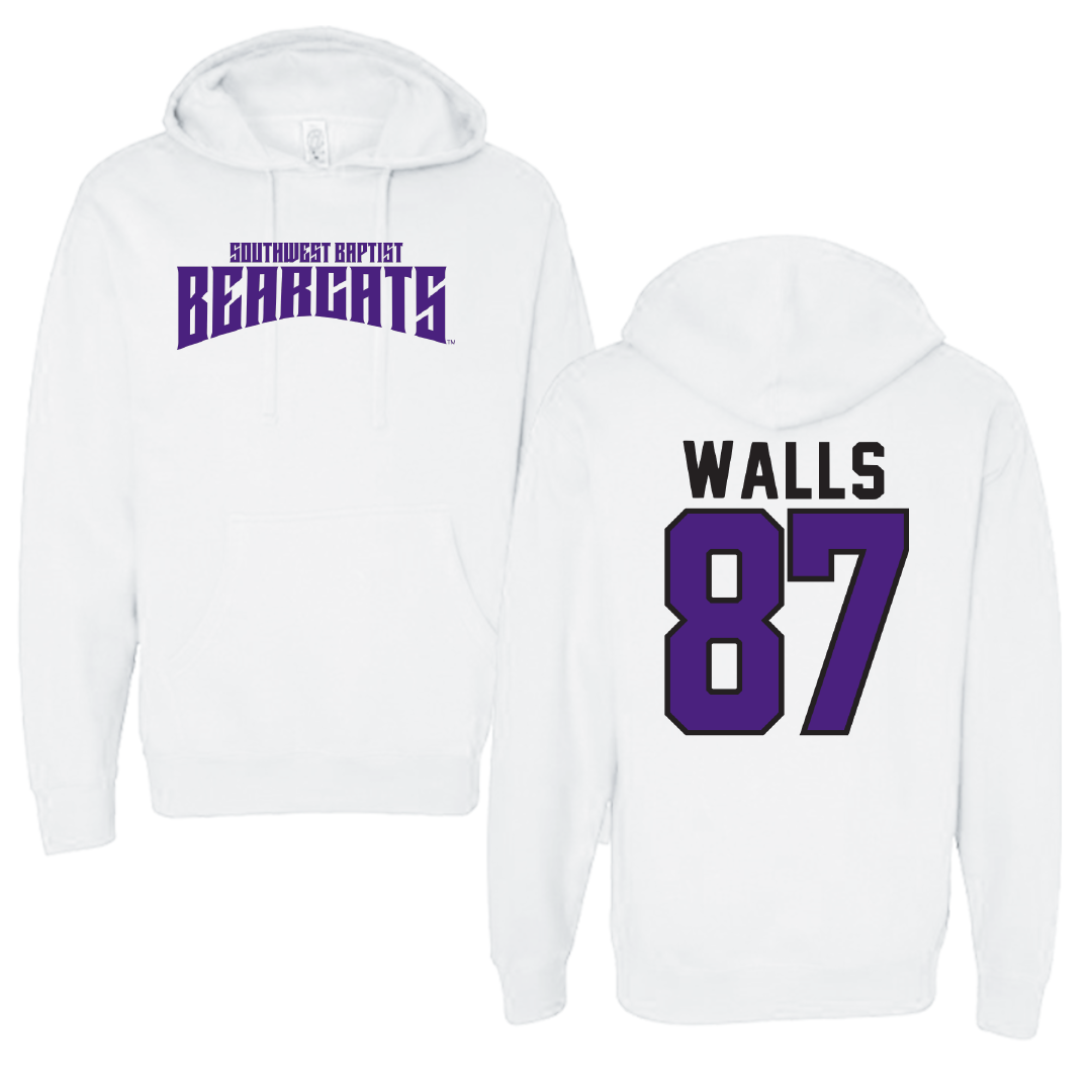 Southwest Baptist University Football White Classic Hoodie - #87 Gabriel Walls