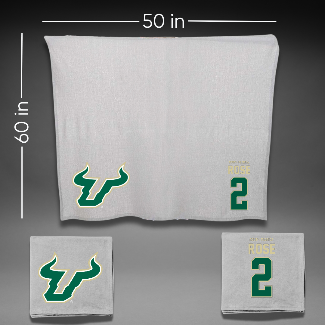 University of South Florida Baseball Gray Blanket - #2 Matt Rose