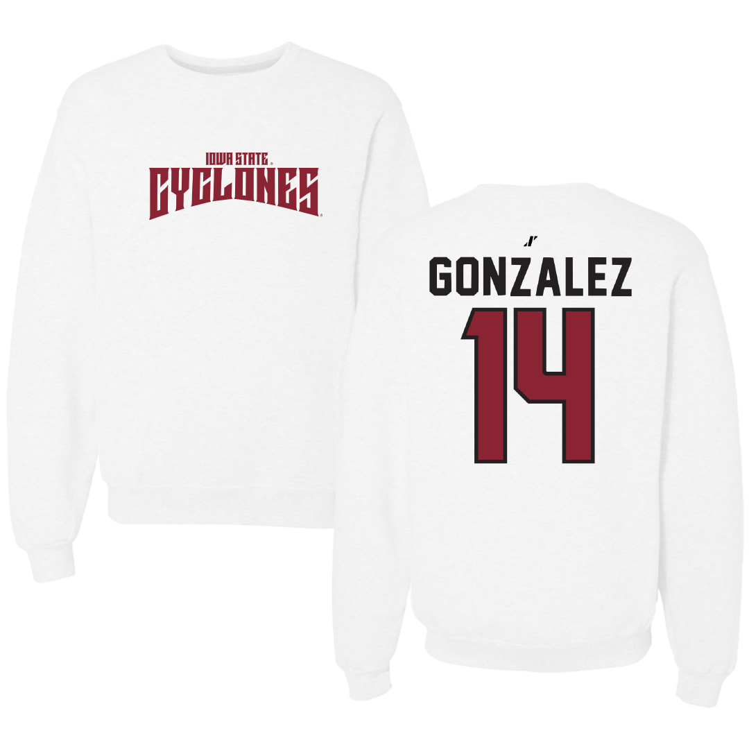 Iowa State University Volleyball White Classic Crewneck - #14 Nayeli Gonzalez