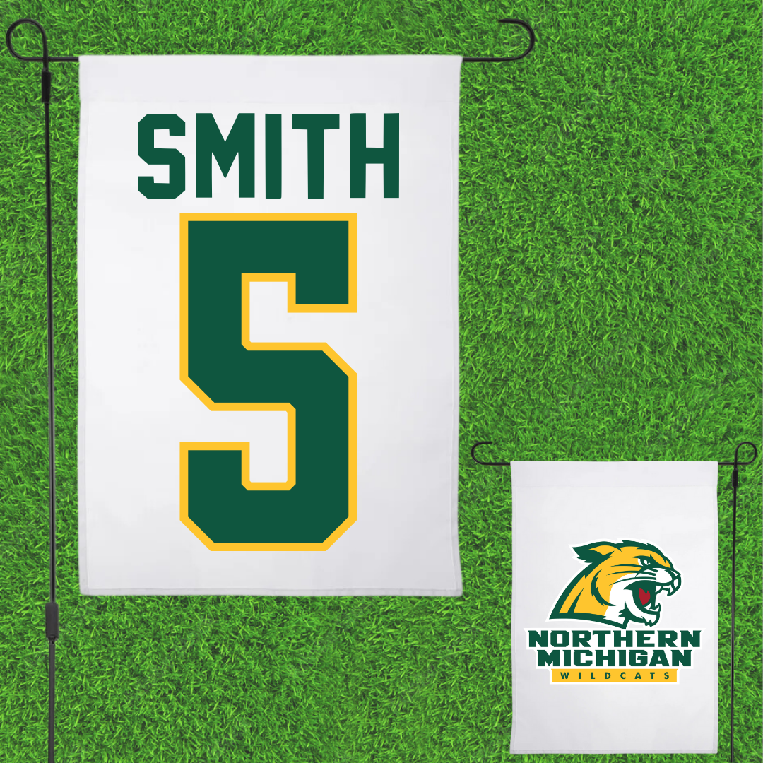 Northern Michigan University Basketball White Garden Flag - #5 Carson Smith