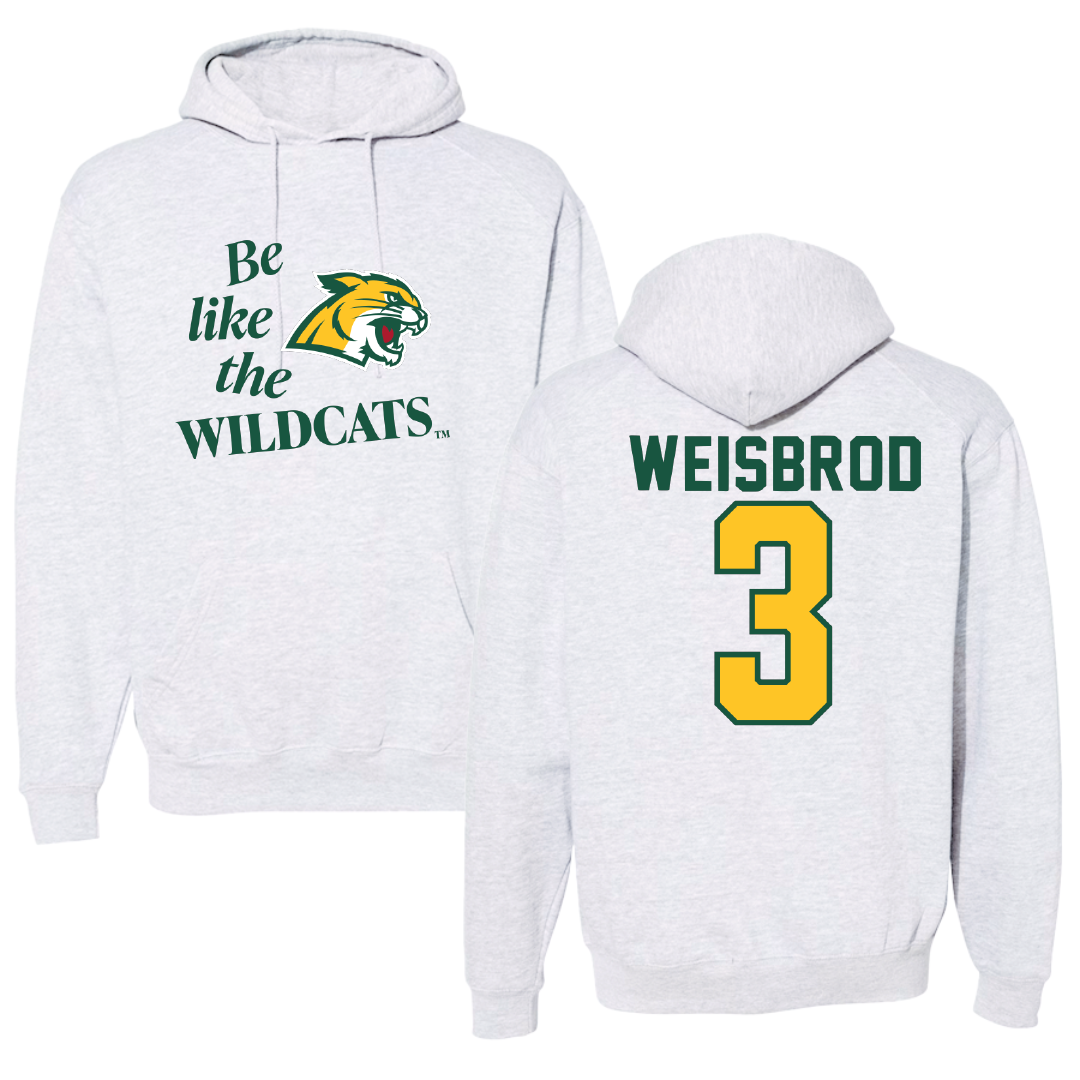Northern Michigan University Basketball Light Gray Be Like Us Hoodie - #3 Max Weisbrod
