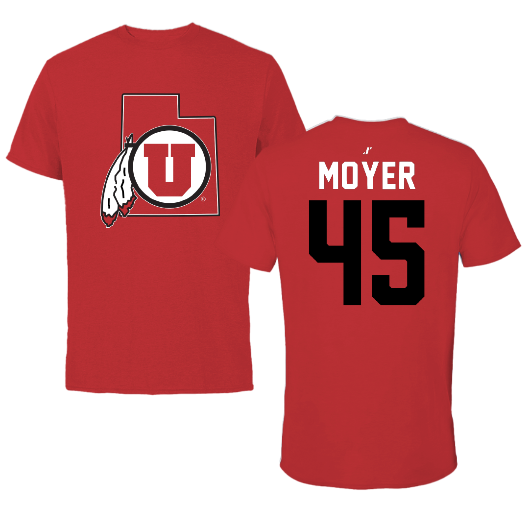 University of Utah Lacrosse Red State Performance Tee - #45 Carson Moyer