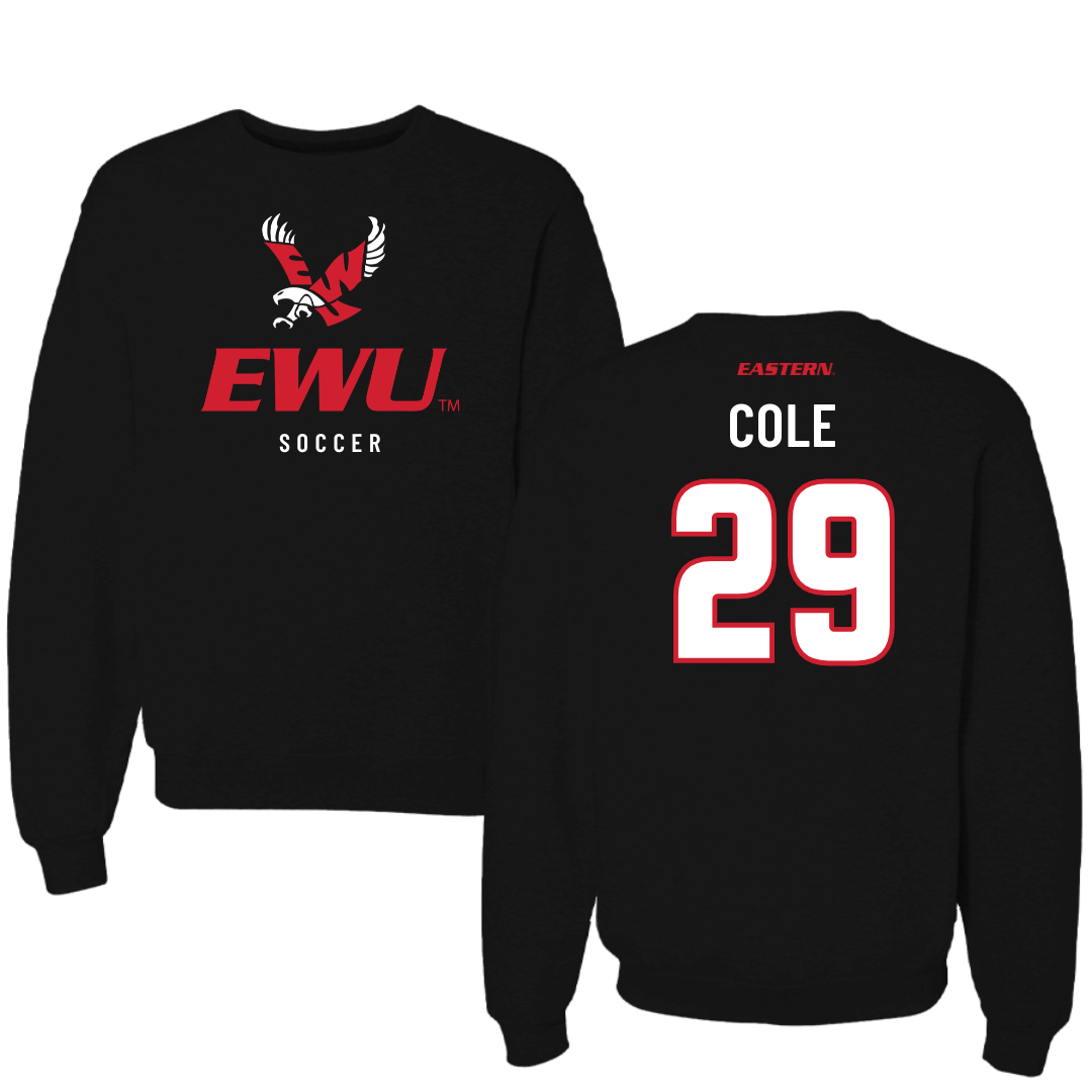 Eastern Washington University Soccer Black EWU Crewneck - #29 Elisabeth Cole