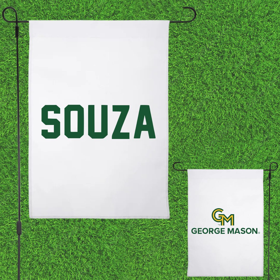 George Mason University Swimming & Diving White Garden Flag - Faye Souza