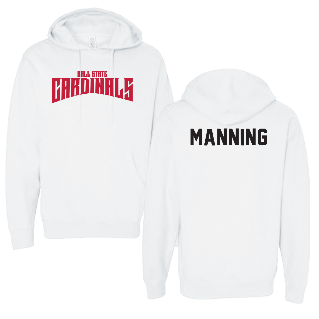 Ball State University Swimming & Diving White Classic Hoodie - Reece Manning