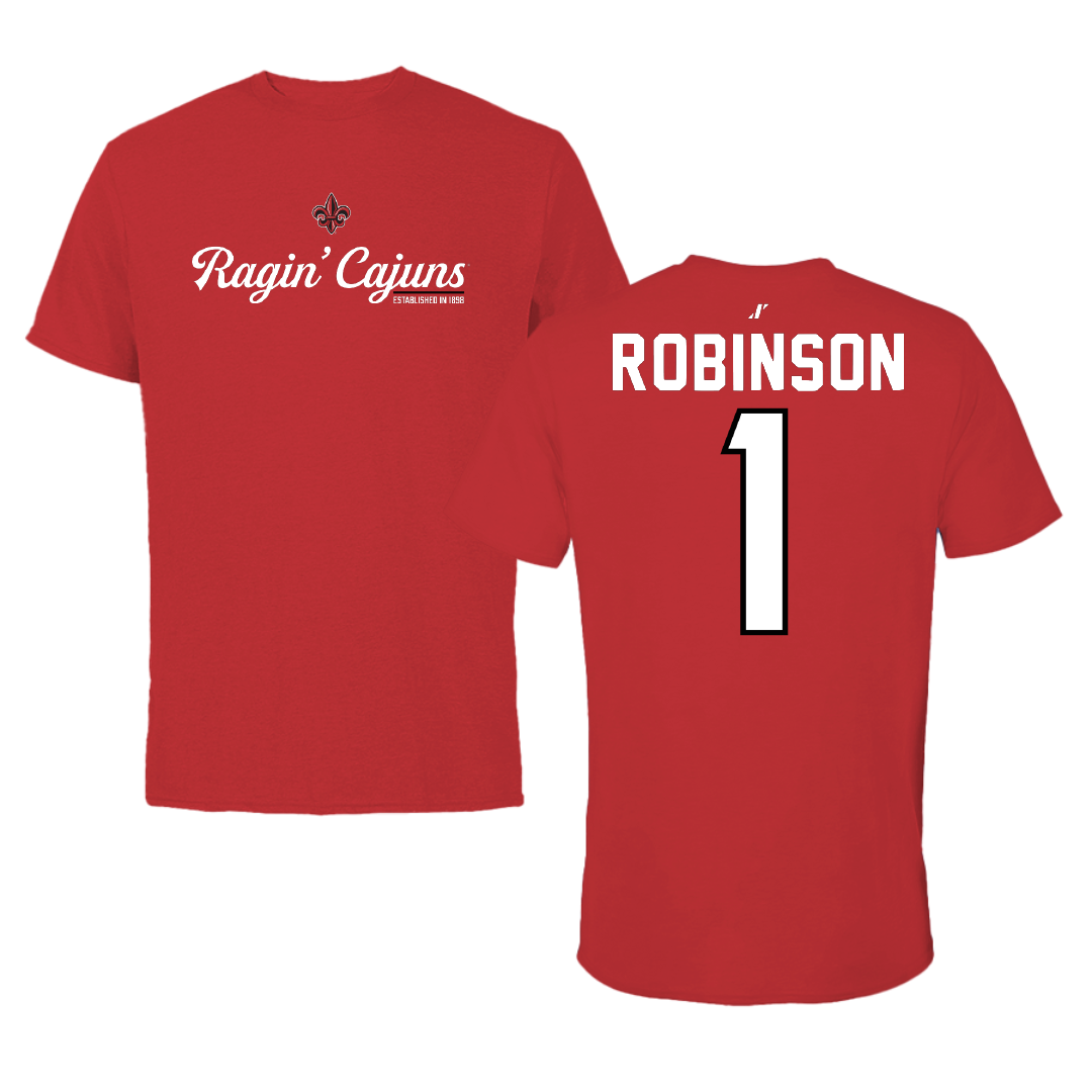 University of Louisiana at Lafayette Basketball Red General Tee - #1 Tamiah Robinson
