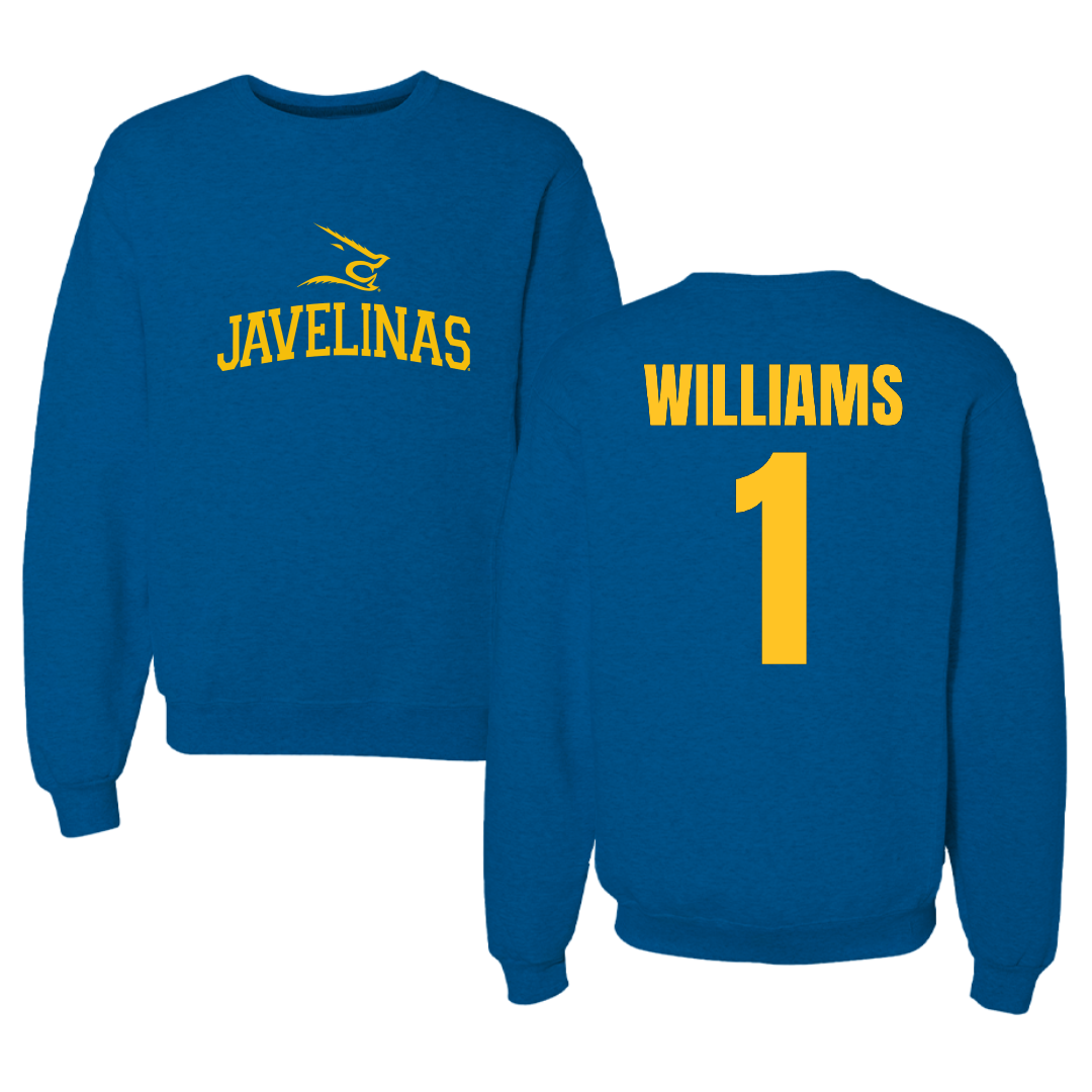 Texas A&M University-Kingsville Football Blue Crewneck - #1 Kannon Williams