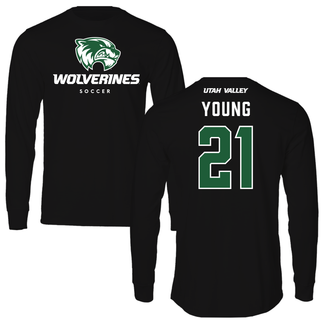 Utah Valley University Soccer Black Performance Long Sleeve - #21 Elle Young