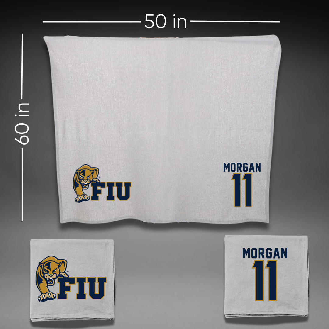 Florida International University Volleyball Gray Blanket - #11 Madison Morgan