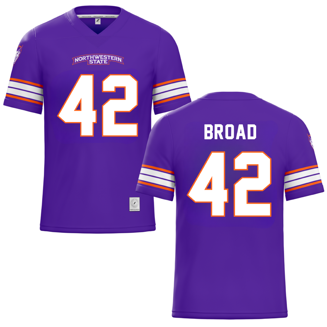 Northwestern State University Purple Football Jersey - #42 Matthew Broad
