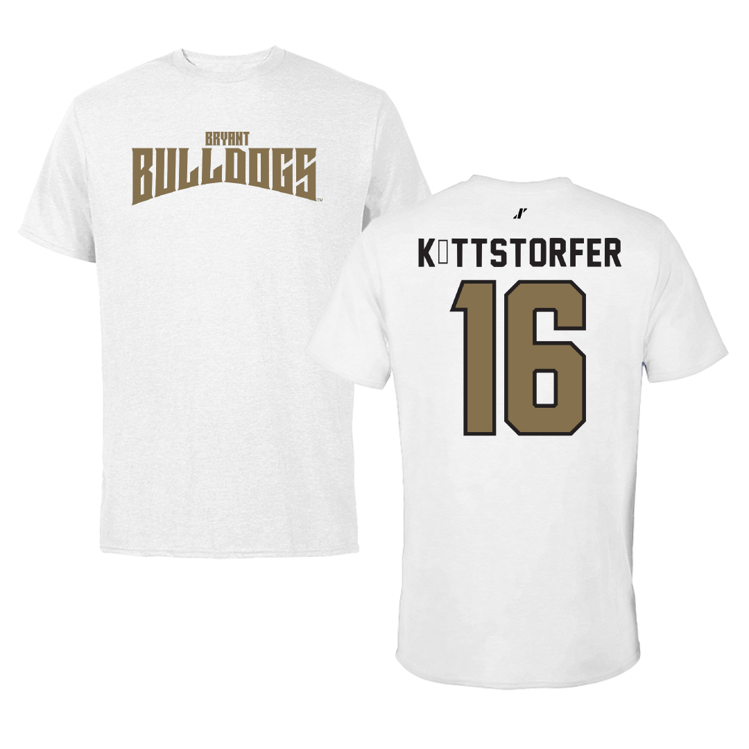 Bryant University Football White Classic Tee - #16 Lukas Köttstorfer
