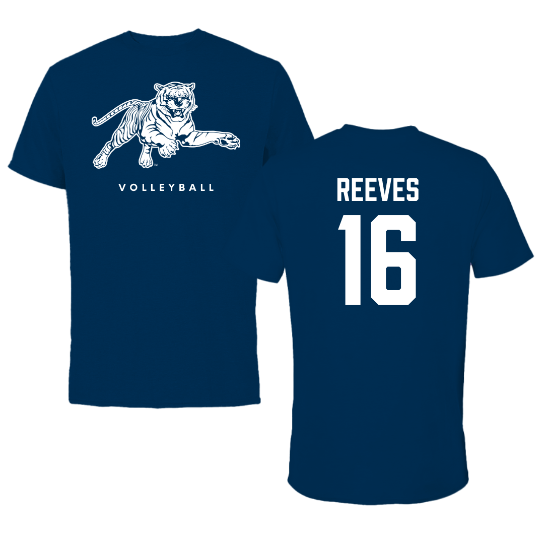 Jackson State University Volleyball Navy Tee - #16 Maya Reeves