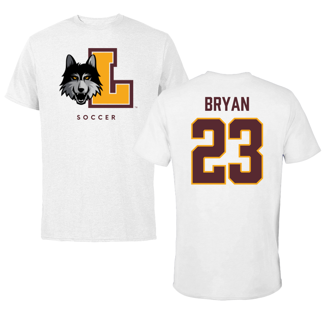 Loyola University-Chicago Soccer White Performance Tee - #23 Ava Bryan