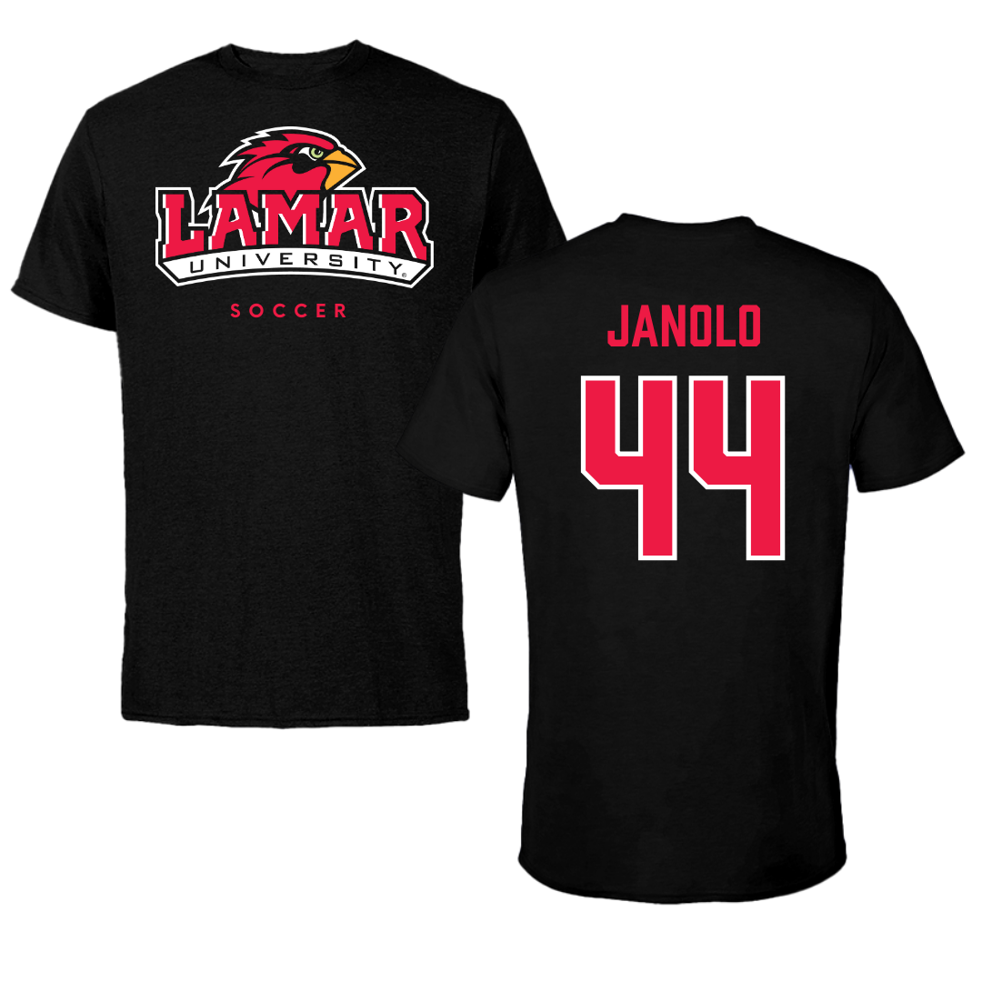Lamar University Soccer Black Performance Tee - #44 Maddie Janolo