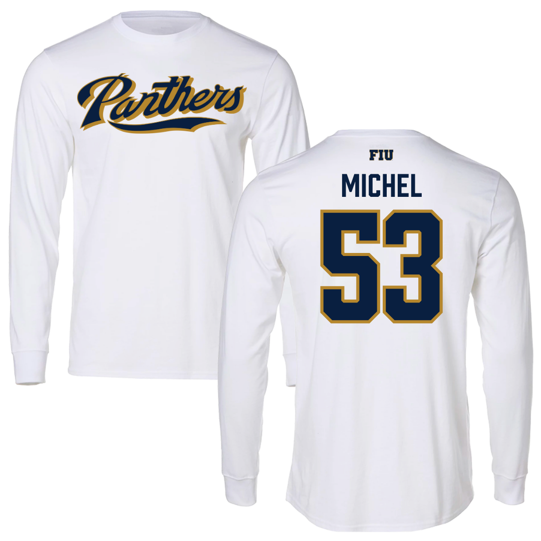 Florida International University Football White Panthers Long Sleeve - #53 Daniel Michel