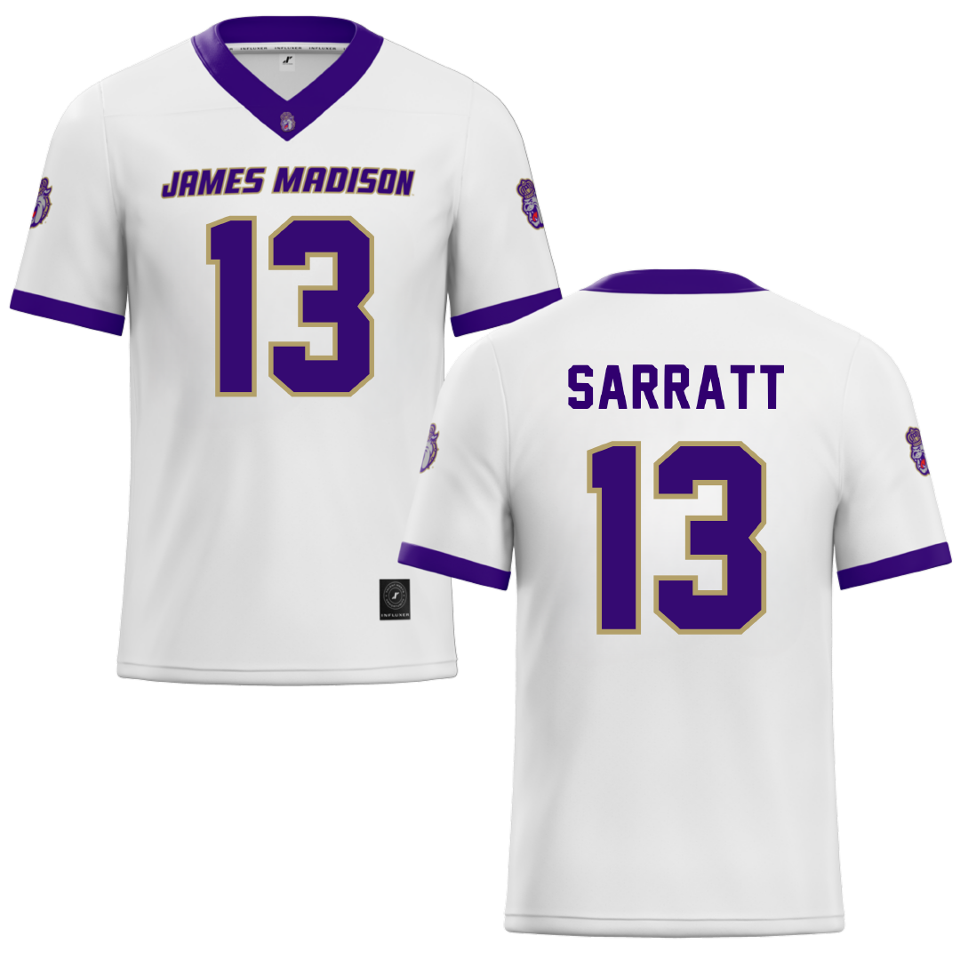 James Madison University White Football Jersey - #13 Elijah Sarratt